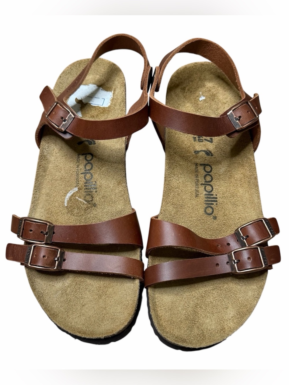 Birkenstock Papillio Lana Women’s US Size 6 / EU 37 Leather Wedge Sandals Cognac - Picture 5 of 9